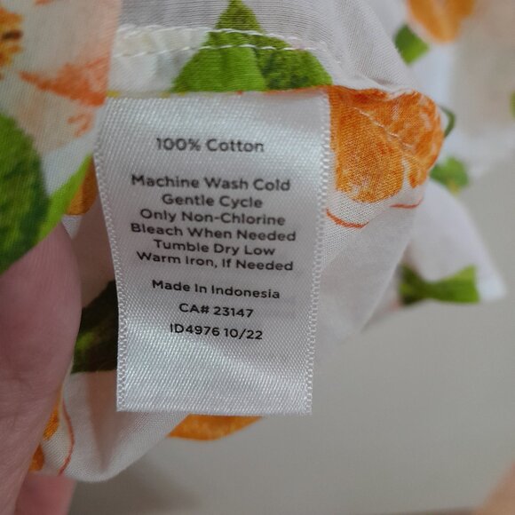 TALBOTS Button-up Shirt Lemons & Oranges Size M - Picture 4 of 5